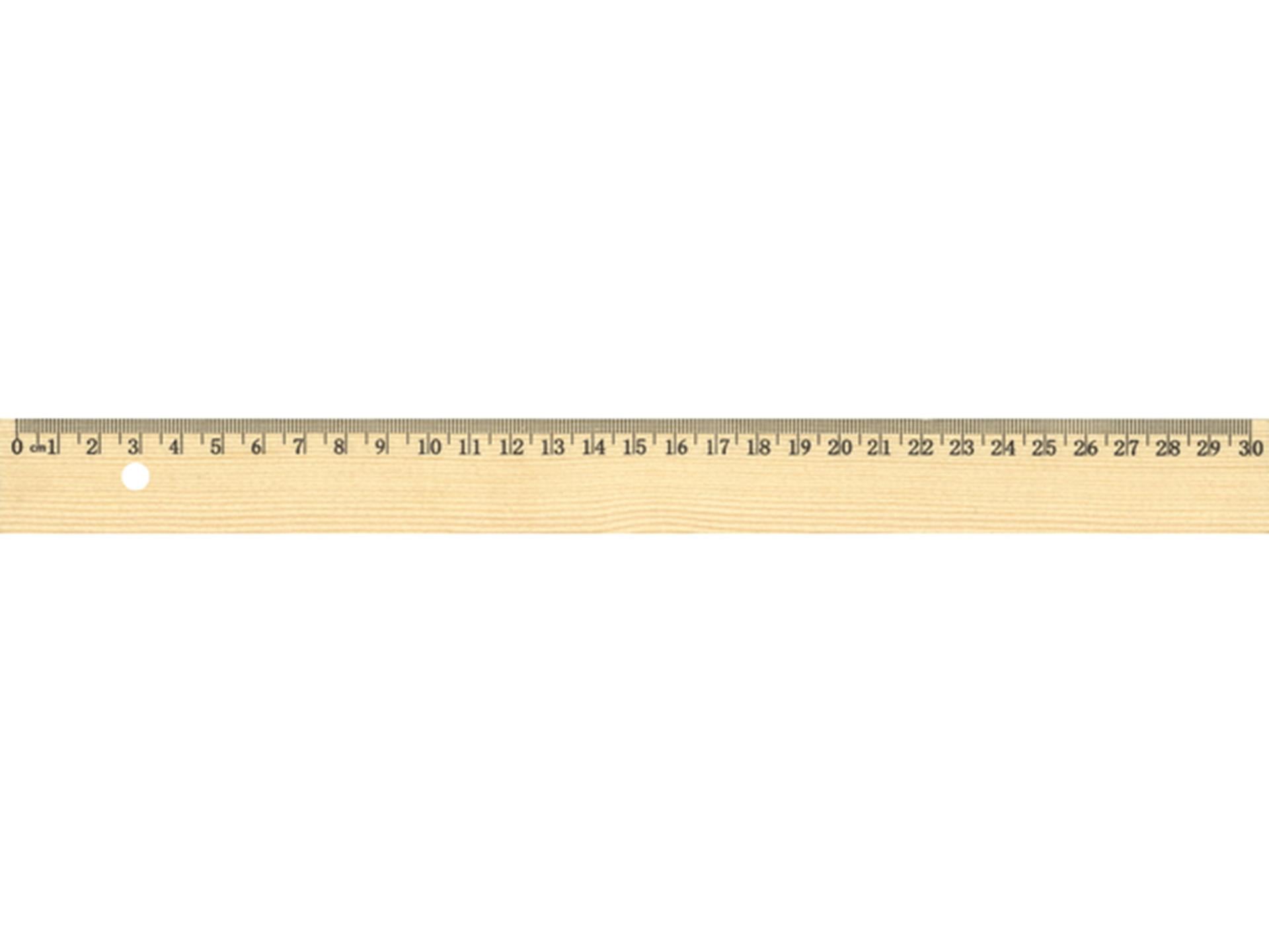 Kangaro liniaal 30cm hout met metaalinleg