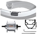 Kgs voorwiel 28inch (622) zac2000 zilver naafdynamo 6v-2.4w vaste