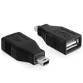 Delock usb 2.0-a female naar mini usb male adapter (zwart)