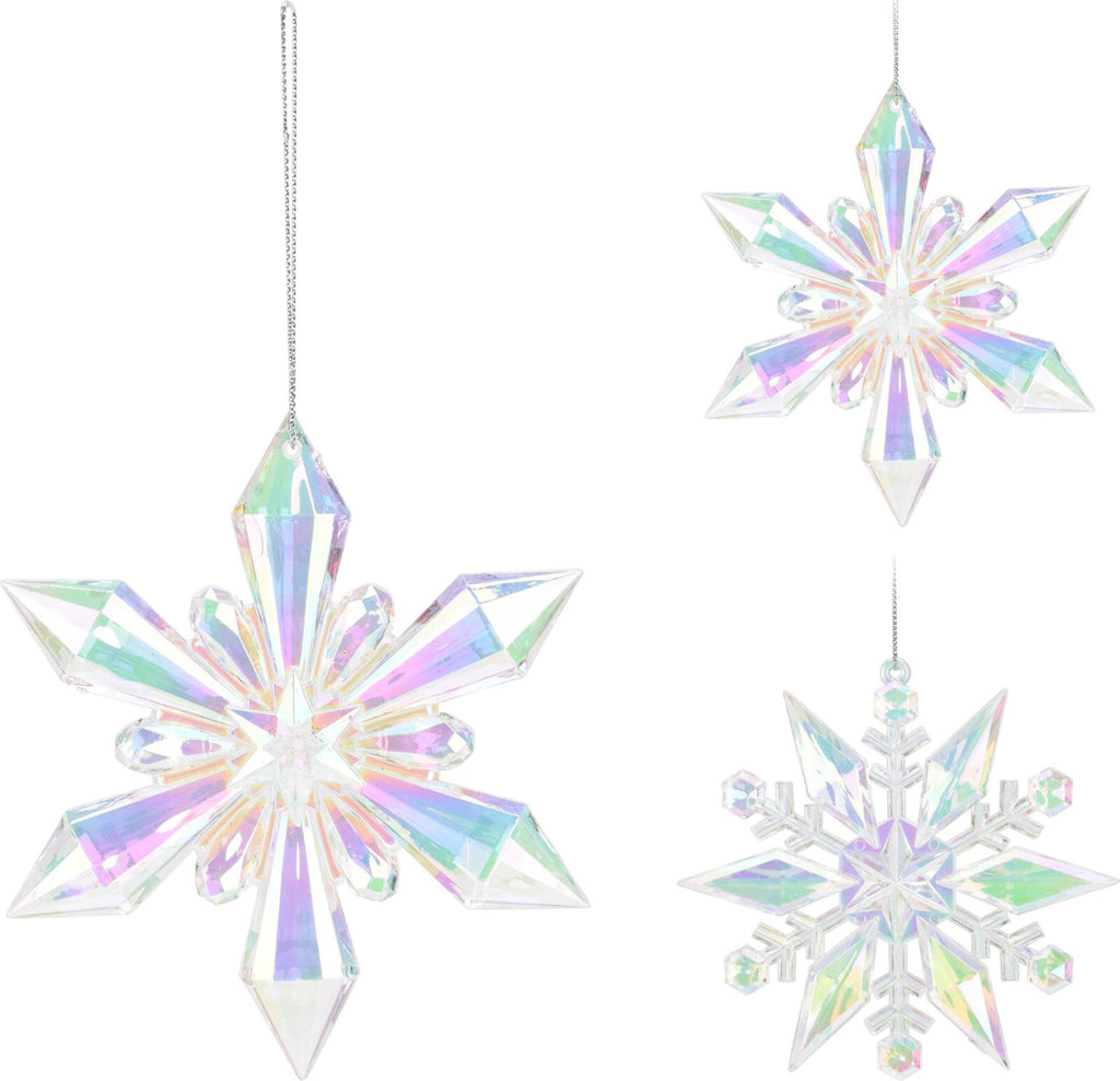 Home styling kersthanger sneeuwvlok 11cm iriserend
