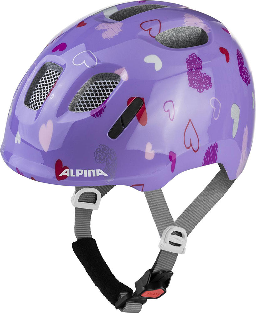 Alpina ximo 2 purple hearts gloss - kid's helmet