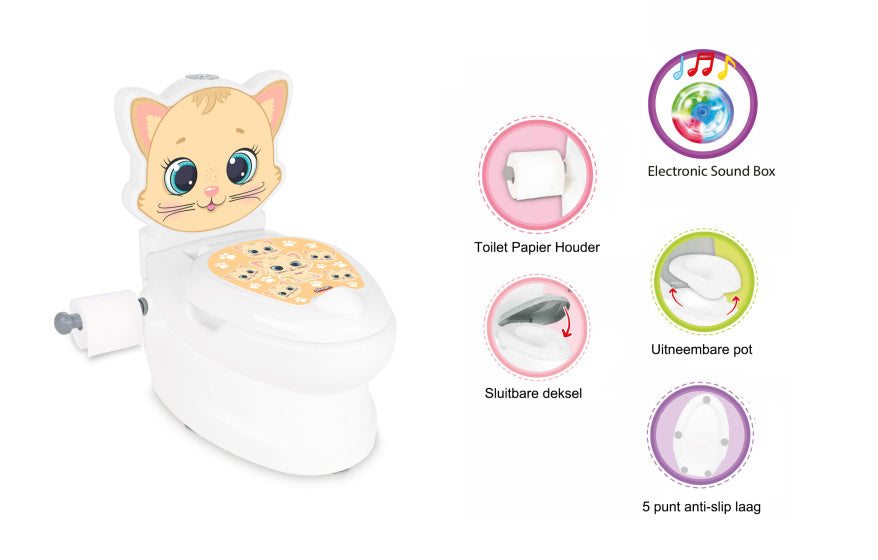 Pilsan Cat educatief plaspotje wit beige