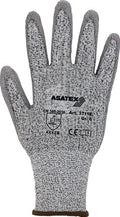 Asatex snijbestendige handschoen | maat 9 grijs grijs | en 388 psa-categorie ii | hdpe met polyurethaan | 10 paar - 3711e 9 3711e 9