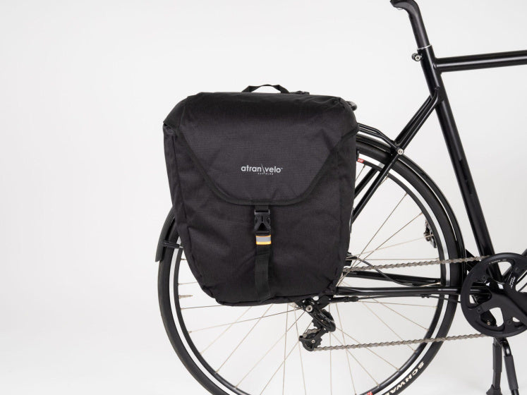 Atran velo Zap Enkele Fietstas Met AVS Adapter 25L Zwart