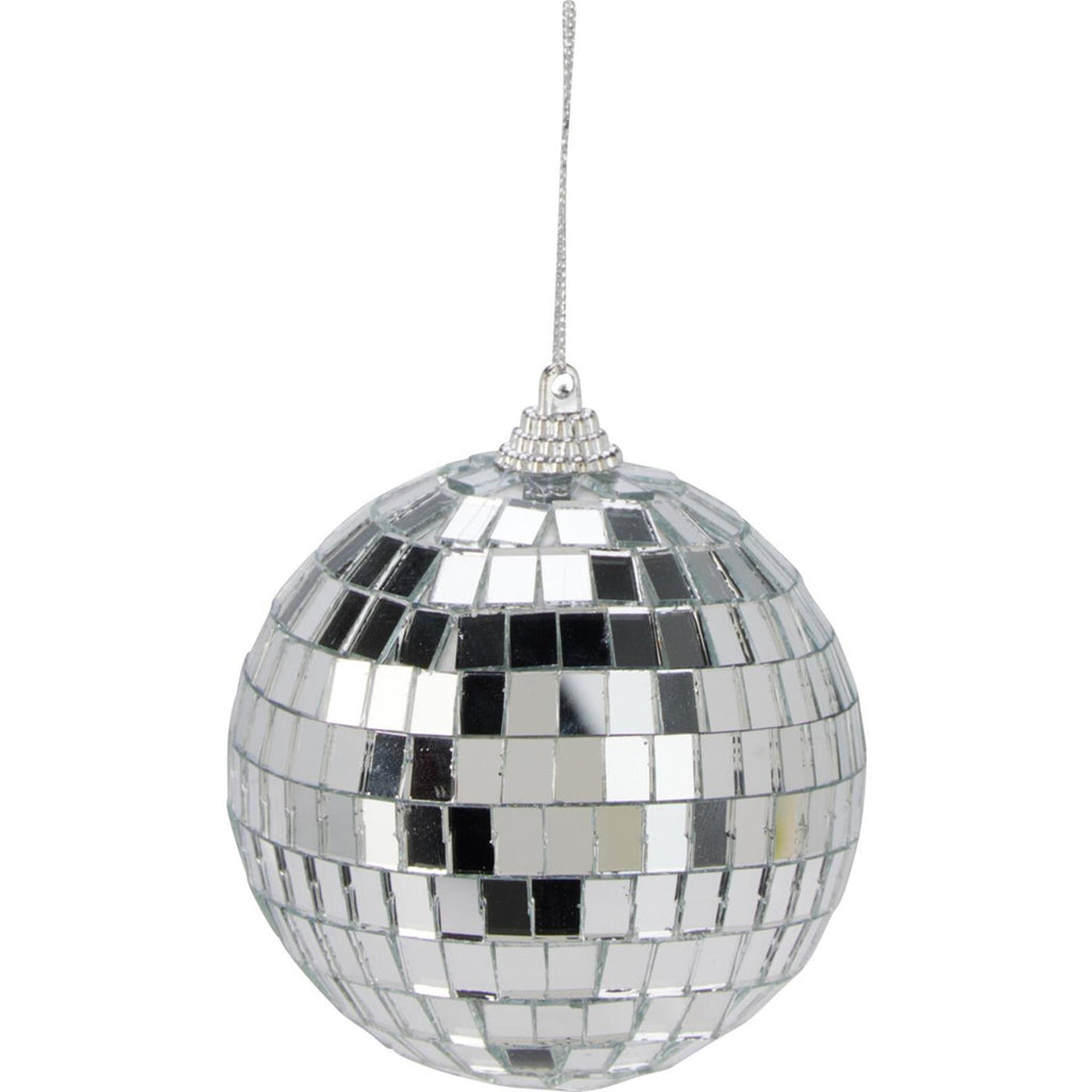 Home styling spiegelbal 8cm zilver glas