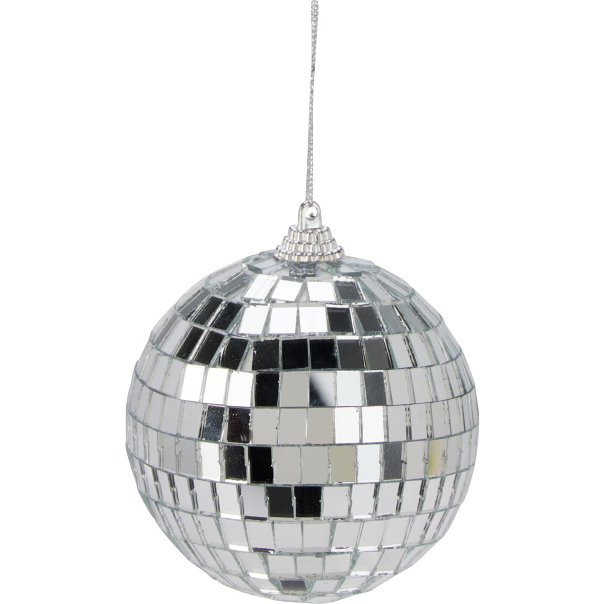 Home styling spiegelbal 8cm zilver glas