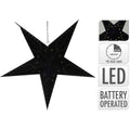 Ster papier met led 45cm zwart