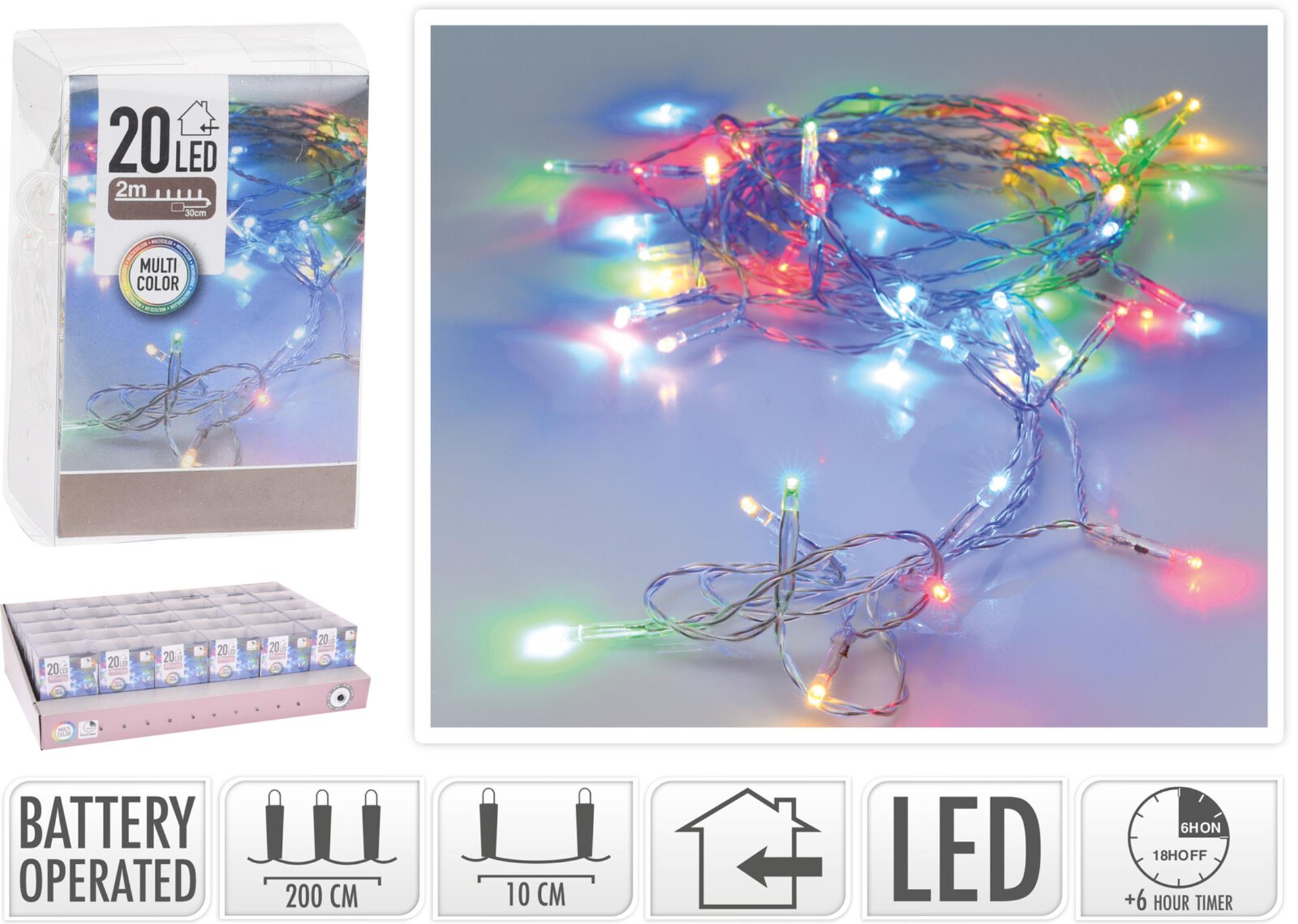 LED-Lichter, mehrfarbig, 20 Stück.