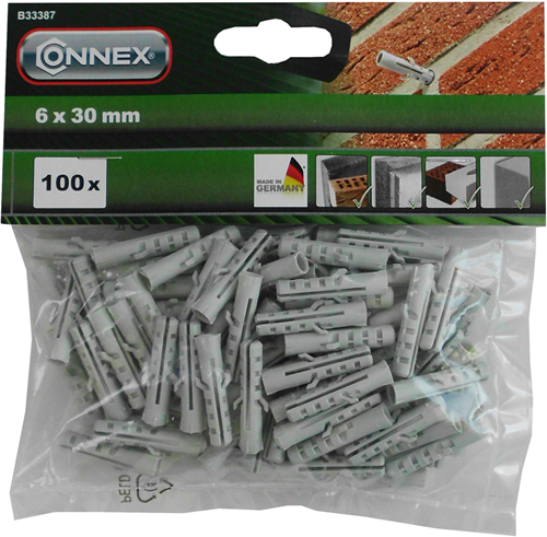 Connex pluggen polyamide 6mm bag 100st - b33387