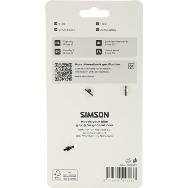 Simson koplamp aurora b-line 5s