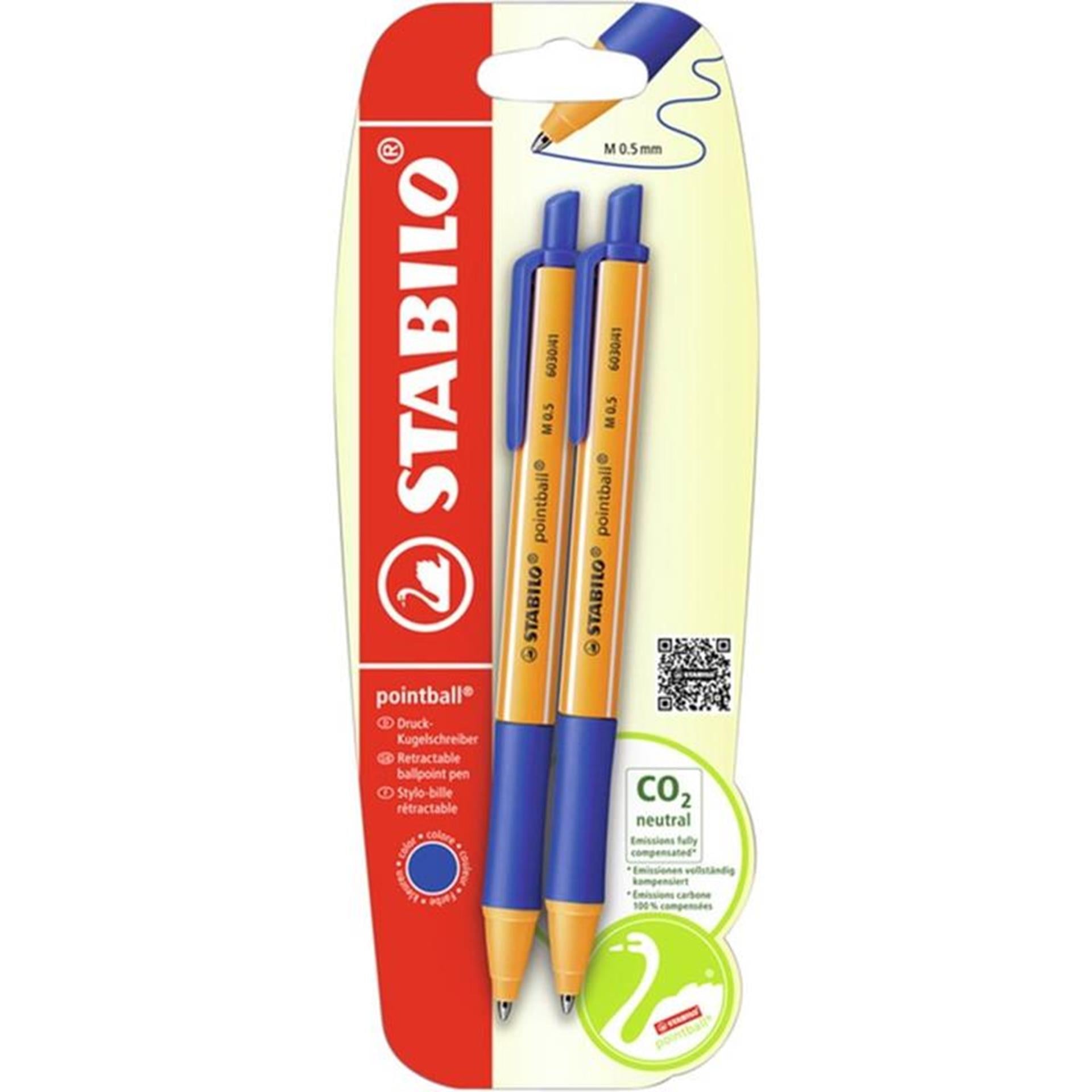Stabilo pointball blauw 2 stuks blister