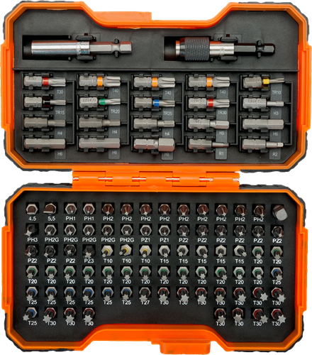 Bahco 59 s100bc-ip bitset | 100-delig | voor gleuf-, phillips®, pozidriv®, hexagon, robertson en torx | 59 s100bc-ip