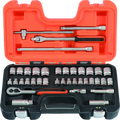 Bahco doppenset 3 8 | omkeerbare ratel | zeskant | metrisch en inch-maten - 38-delig - koffer - s380