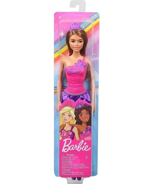 Dinotoys Apeldoorn Barbie Prinzessin mit braunem Haar, rosa Outfit und lila Schleife