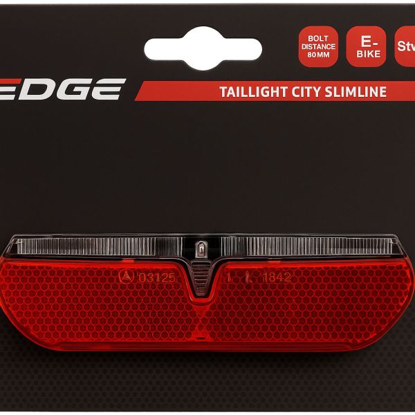Gepäckträger-Rücklicht Edge City Slimline - 80 mm - E-Bike - 6-48 Volt