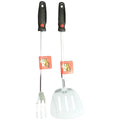 Bbq barbecuevork- en spatelset metaal