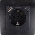 Enzo benson inbouw stopcontact ra + usb en usb-c zwart - 4650032