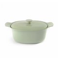 Berghoff ron kookpot ovaal met deksel gietijzer groen 28x22cm