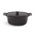 Berghoff ron kookpot ovaal met deksel gietijzer zwart 28x22cm
