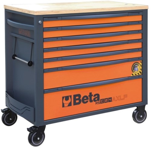Beta rsc24axlp 7-o gereedschapswagen met 7 laden | met anti-omvalsysteem | breed model | oranje - 024004571