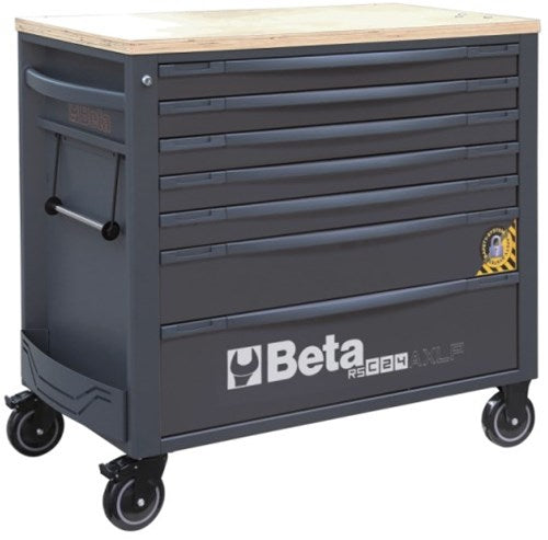 Beta rsc24axlp 7-r gereedschapswagen met 7 laden | met anti-omvalsysteem | breed model | grijs - 024004577