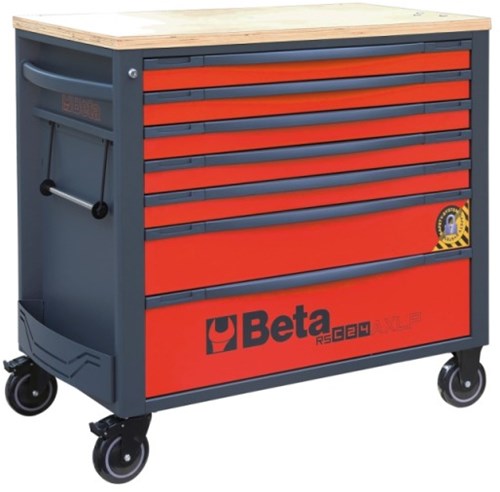 Beta rsc24axlp 7-r gereedschapswagen met 7 laden | met anti-omvalsysteem | breed model | rood - 024004573