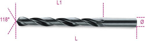 Beta spiraalboren, korte uitvoering hss gewalst 410 13,00 - 004100234
