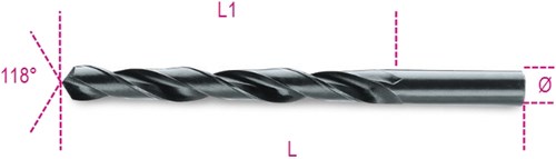 Beta spiraalboren, korte uitvoering hss gewalst 410 6,25 - 004100103
