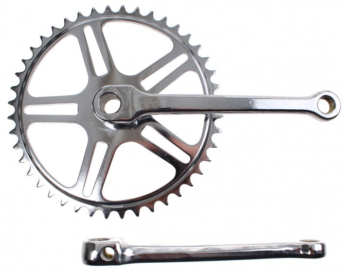 crankstel set met spiegat 44T 170 mm zilver
