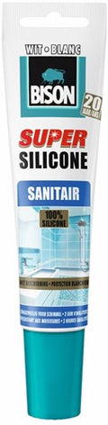 Bison super silicone sanitair wit tub 150ml*6 nlfr - 6300994 - 6300994