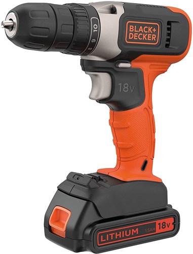 Black+decker bcd001c1 | 18v 1.5ah schroefboormachine - bcd001c1-qw
