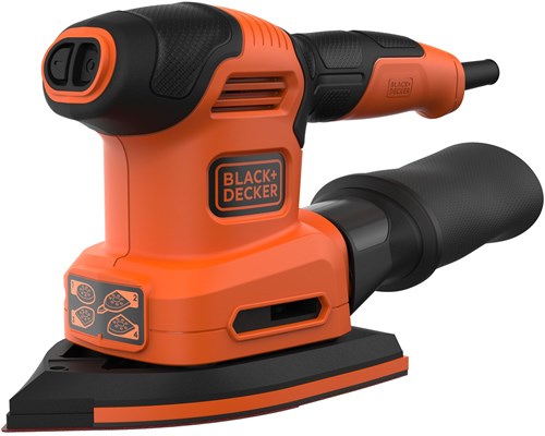 Black+decker bew200 200w 4in1 multischuurmachine | vlak-, detail-, en excentrische schuurzool | 1x schuurvinger | 6x schuurvellen - bew200-qs