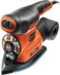 Black+decker ka280k 220w 4in1 multischuurmachine | vlak-, detail-, en excentrische schuurzool | 4x profielpunten | 1x schuurvinger | 14x schuurvellen | in koffer - ka280k-qs