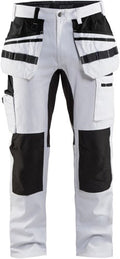 Blåkläder schilders werkbroek met stretch 19101000-1099 | wit zwart | maat c44 - 7330509622452