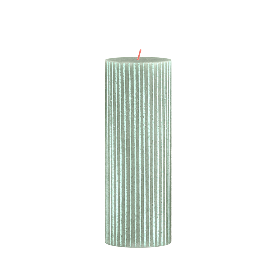 Bolsius rustikale Säulenkerze 19x6,8 cm jadegrün