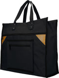 Boodschappentas canvas breed zwart 41x35x17cm