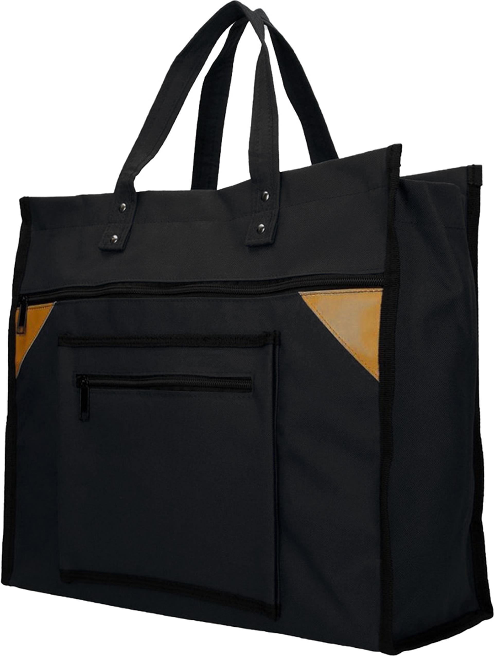 Boodschappentas canvas breed zwart 41x35x17cm