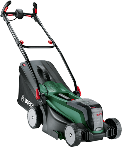 Bosch groen bosch universalrotak 2x18v-37-550 - accu-grasmaaier - inclusief 2x 18v li-ion (4.0 ah) accu en lader