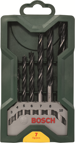 Bosch accessoires 7-delige mini-x-line houtborenset - 2607019580
