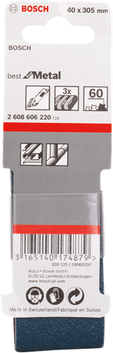 Bosch accessoires 3 banden 40x305 x450, expert for metal , k60 - 2608606220