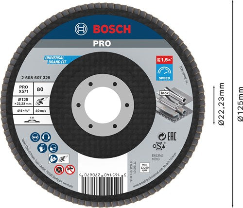 Bosch accessoires 1 lamellenschijf 125 x571, best for metal recht, 80 - 2608607328