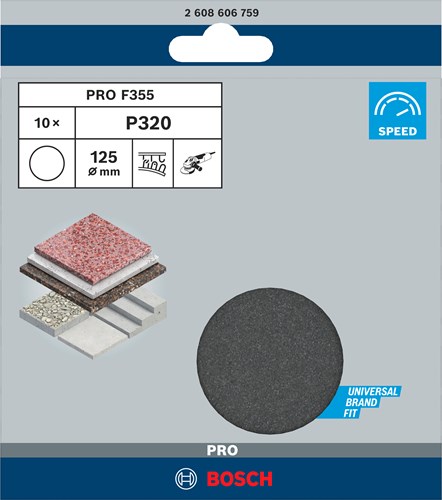 Bosch accessoires 10 schuurbladen 125 f355, best for coatings+composites , k320 - 2608606759