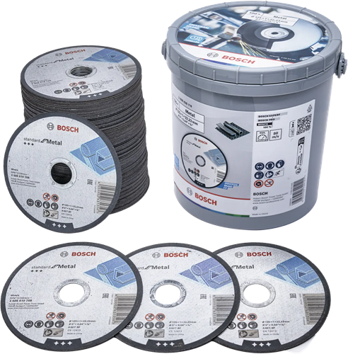 Bosch accessoires 100x doorslijpschijf standard metal 125x1x22.23 in emmer - 2608626116