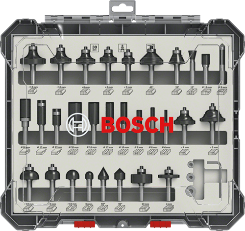 Bosch accessoires 30-delige gemengde freesset - schachtdiameter 6 mm - 2607017474