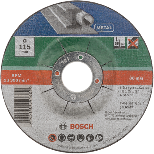 Bosch accessoires 5-delige doorslijpschijvenset gebogen voor metaal | 115 x 2,5 mm - 2609256332