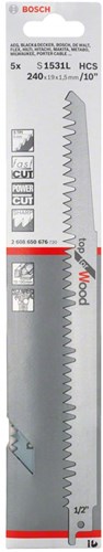 Bosch accessoires 5x reciprozaagblad voor hout s1531l - 2608650676