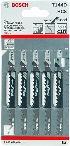 Bosch accessoires 5x speed voor hout decoupeerzaagblad t144d - 2608630040