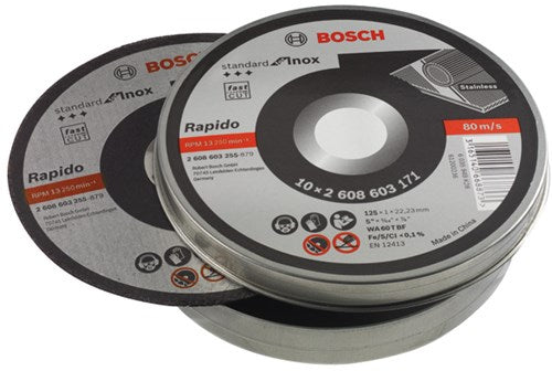 Bosch accessoires bosch doorslijpschijven metaal inox 115mm x 1 mm | per 10 - 2608603254