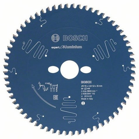 Bosch accessoires cirkelzaagblad expert for aluminium 216x30x2.6 1.8x64t - 2608644110