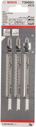 Bosch accessoires decoupeerzaagblad t 308 bo extraclean for wood 3st - 2608663867